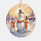 Waterverf Christmas Snowman Ornament (Links)