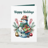 Waterverf Christmas snowman tekst toevoegen Kaart (Voorkant)