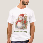 Waterverf Christmas snowman tekst toevoegen T-shirt (Voorkant)