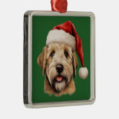 Waterverf Christmas Soft Coated Wheaten Terrier Metalen Ornament (Rechts)