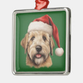 Waterverf Christmas Soft Coated Wheaten Terrier Metalen Ornament (Links)