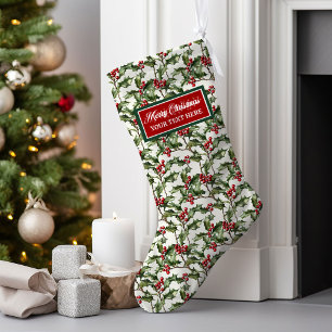 Waterverf Christmas Stocking Custom Name Gift Grote Kerstsok