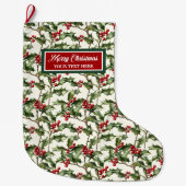 Waterverf Christmas Stocking Custom Name Gift Grote Kerstsok (Voorkant)