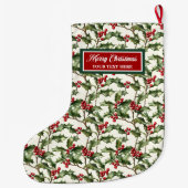 Waterverf Christmas Stocking Custom Name Gift Grote Kerstsok (Achterkant)