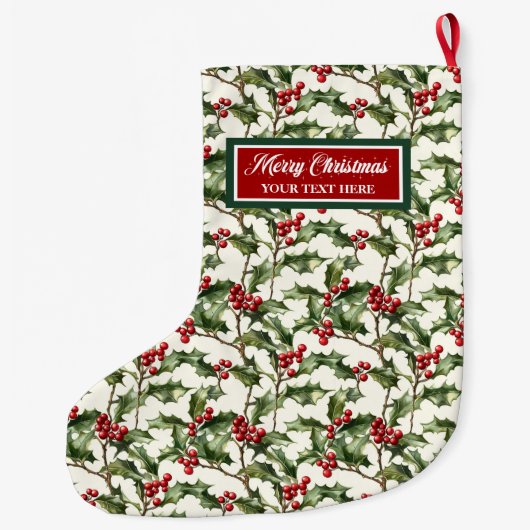 Waterverf Christmas Stocking Custom Name Gift Grote Kerstsok (Achterkant)