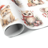 Waterverf Christmas Wildlife Cadeaupapier (Rol Hoek)
