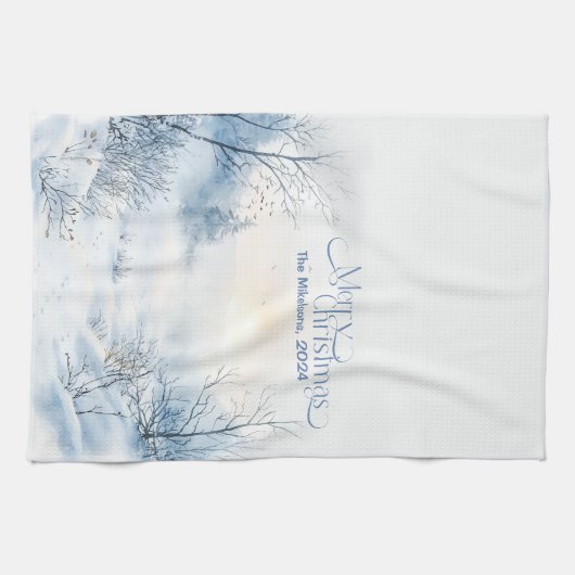 Waterverf Christmas Winter Wonderland Theedoek (Horizontaal)