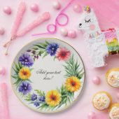 Waterverf chrysant elegant papieren bordje (Feest)