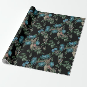 Waterverf , chrysanten cadeaupapier