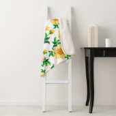 Waterverf chrysanten. Gele bloemen met gre Sherpa Deken (In situ)