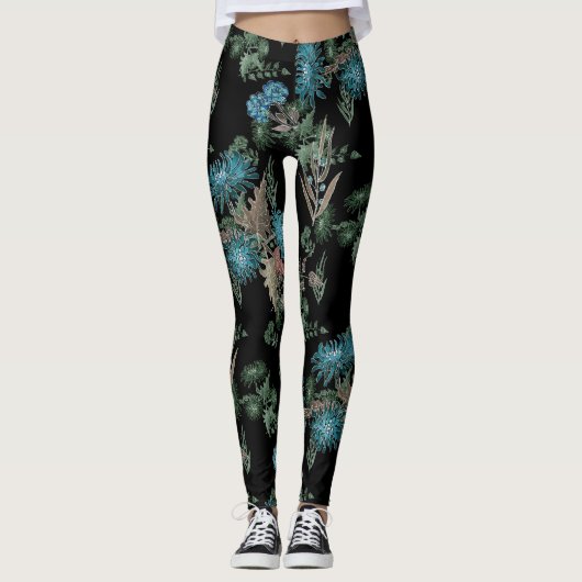 Waterverf , chrysanten leggings (Voorkant)
