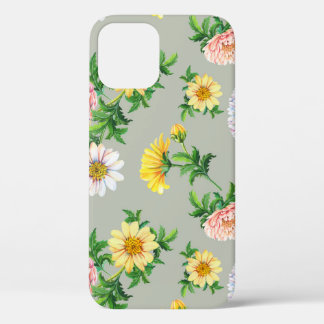 Waterverf chrysanten, naadloos bloemmotief Case-Mate iPhone case