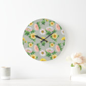 Waterverf chrysanten, naadloos bloemmotief grote klok (Huis)