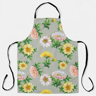 Waterverf chrysanten, naadloos bloemmotief schort