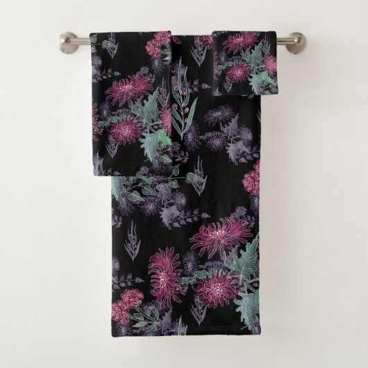 Waterverf Chrysanthema bloemen bloemen florale ink Bad Handdoek (Insitu)