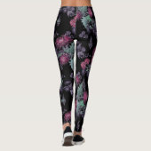 Waterverf Chrysanthema bloemen bloemen florale ink Leggings (Achterkant)