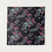 Waterverf Chrysanthema bloemen bloemen florale ink Wandkleed (Voorkant (horizontaal))