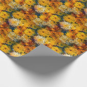 Waterverf Chrysanthema's Verpakkingspapierrol Cadeaupapier (Hoek)