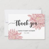 Waterverf Chrysanthemum baby shower Dank u Kaart (Voorkant)