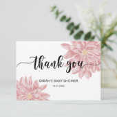 Waterverf Chrysanthemum baby shower Dank u Kaart (Staand voorkant)