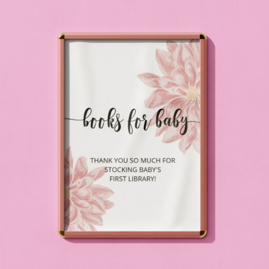 Waterverf Chrysanthemum boeken voor baby Poster