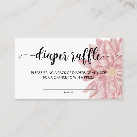 Waterverf Chrysanthemum luier loterij ticket Informatiekaartje (Voorkant)