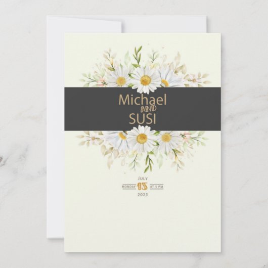 waterverf chrysanthemum trouwuitnodiging kaart (Achterkant)