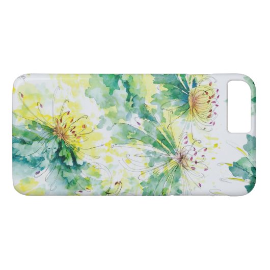Waterverf Chrysanthemums iPhone 7 hoesje (Achterkant (Horizontaal))