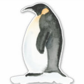 Waterverf Chubby Penguin - Vinyl Cut Sticker (Voorkant)