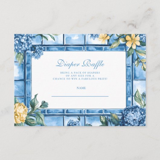 Waterverf Ciao, Baby Italiaans Baby Diapper Raffle Informatiekaartje (Voorkant)