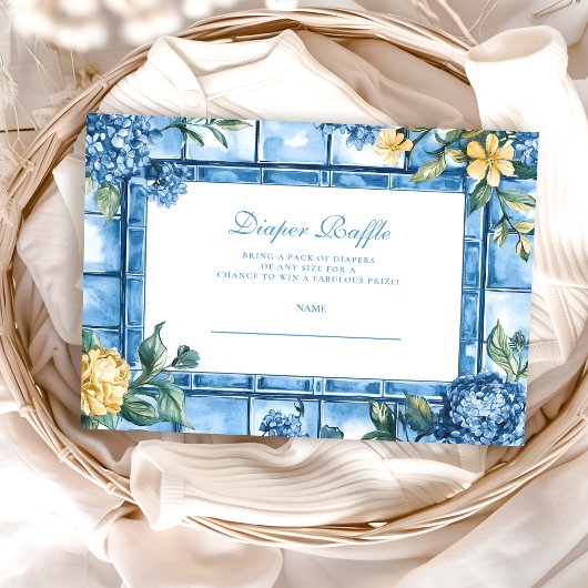 Waterverf Ciao, Baby Italiaans Baby Diapper Raffle Informatiekaartje