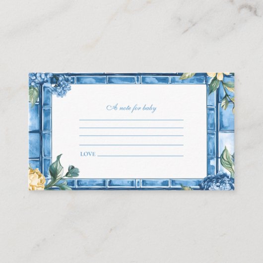 Waterverf Ciao, Baby Italiaans Baby S Note voor Ba Informatiekaartje (Voorkant)