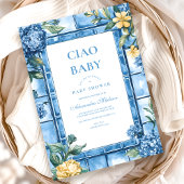 Waterverf Ciao, Baby Italiaans Baby shower Kaart