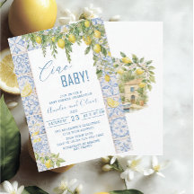 Waterverf ciao bambino citroenen babyshower