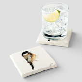 Waterverf cichorei stenen onderzetter