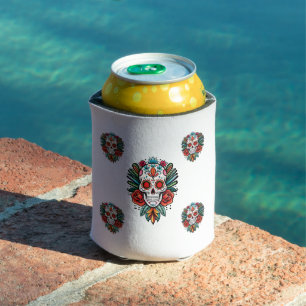 Waterverf Cinco De Mayo Kleurrijke Suiker Schedel Blikjeskoeler