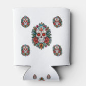 Waterverf Cinco de Mayo kleurrijke suikerschedel Blikjeskoeler (Achterkant)