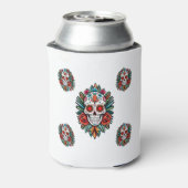 Waterverf Cinco de Mayo kleurrijke suikerschedel Blikjeskoeler (Blikje Achterkant)