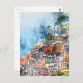 Waterverf Cinque Terre Italië Briefkaart (Voorkant / Achterkant)