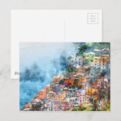 Waterverf Cinque Terre Italië Briefkaart (Voorkant / Achterkant)