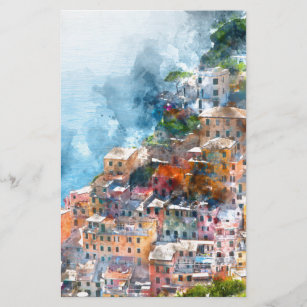 Waterverf Cinque Terre Italië Briefpapier