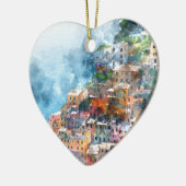 Waterverf Cinque Terre Italië Keramisch Ornament (Links)