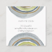 Waterverf Circle Abstracte minimalistische orde Be Vierkante Visitekaartje (Achterkant)