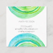 Waterverf Circle Abstracte minimalistische orde Be Vierkante Visitekaartje (Achterkant)