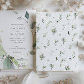 Waterverf Circle Groen Goud Bladgroen Bruiloft Kaart