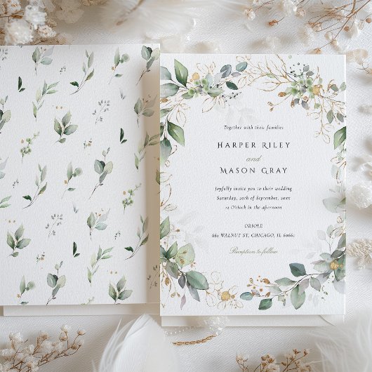 Waterverf Circle of Love Groen Goud Bladgroen Kaart