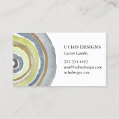 Waterverf Circles Abstract Minimalistisch Handgema Visitekaartje (Achterkant)