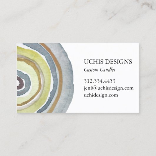 Waterverf Circles Abstract Minimalistisch Handgema Visitekaartje (Achterkant)