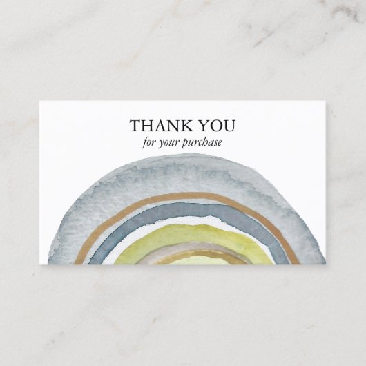 Waterverf Circles Abstract Minimalistisch Handgema Visitekaartje (Voorkant)