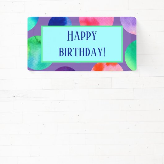 Waterverf Circles Birthday Spandoek (Insitu)